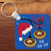 ホームスウィートホームウィズサンタアンドミンチェパイ キーホルダー (正面)