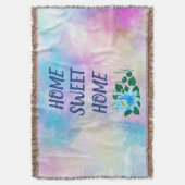 ホームスウィートホームカラフルウォーターカラーフローラ文字 スローブランケット (正面縦)