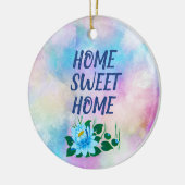 ホームスウィートホームカラフルウォーターカラーフローラ文字 セラミックオーナメント (左)