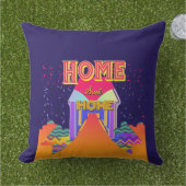 ホームスウィートホームクッドブルー アウトドアクッション (芝生)