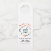 ホームスウィートホームシックエレガント不動産仲介業者パーソナライズされた ボトルネックタグ (正面)