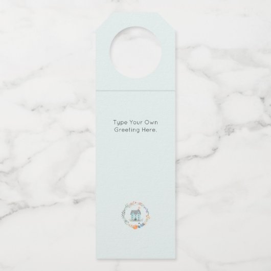 ホームスウィートホームシックエレガント不動産仲介業者パーソナライズされた ボトルネックタグ (裏面)