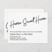 ホームスウィートホームシンプルの移動告知 ノートカード (正面/裏面)