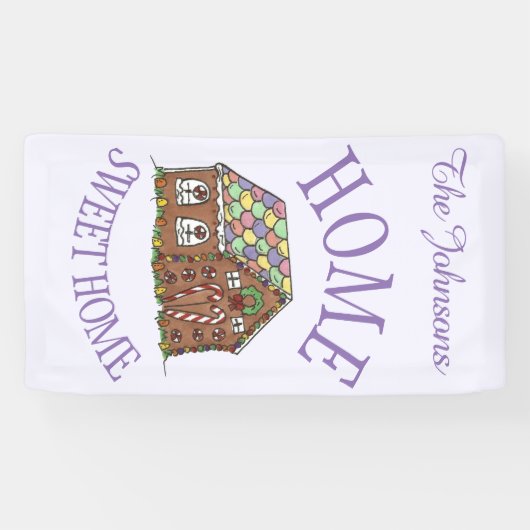 ホームスウィートホームジンガーブレッドハウスホリデー 横断幕 (横)