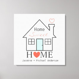 ホームスウィートホームパーソナライズされた キャンバスプリント