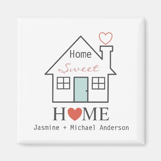 ホームスウィートホームパーソナライズされた マグネット (正面)