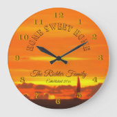 ホームスウィートホームファミリーセーロボートサンセット1300 ラージ壁時計 (正面)