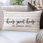 ホームスウィートホームファームハウス素朴ウッドパーソナライズされた ランバークッション