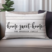 ホームスウィートホームファームハウス素朴ウッドパーソナライズされた ランバークッション