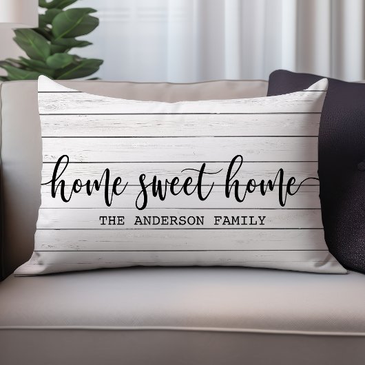 ホームスウィートホームファームハウス素朴ウッドパーソナライズされた ランバークッション