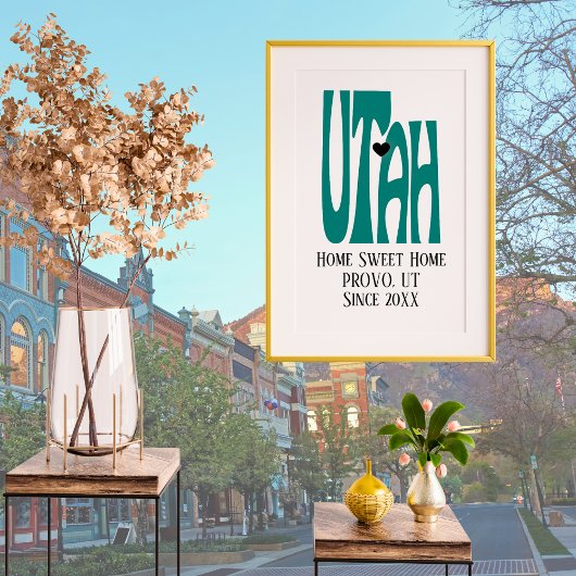ホームスウィートホームプロボユタグリーン州マップ ポスター