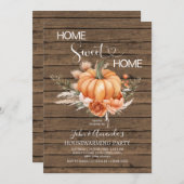 ホームスウィートホームボホパンプキン引っ越し祝いパーティーパーティー 招待状 (正面/裏面)