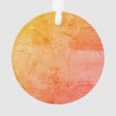 ホームスウィートホームモダンフローラシックオレンジイエロー オーナメント (裏面)