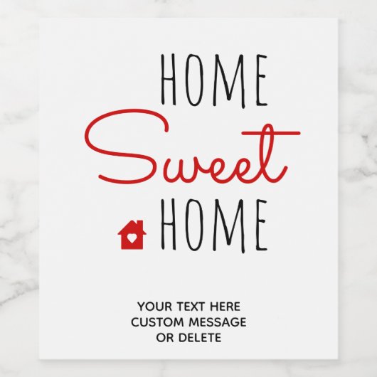 ホームスウィートホーム実在エステートクロージング引っ越し祝いパーティー ワインラベル (シングルラベル)