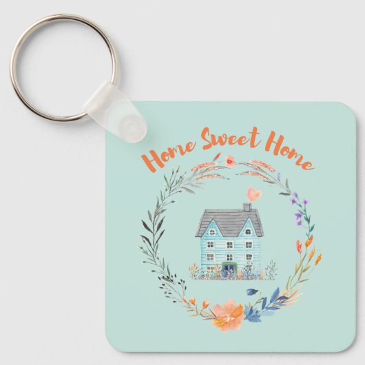 ホームスウィートホーム実在エステートシックなホームオーナモダンー キーホルダー (正面)