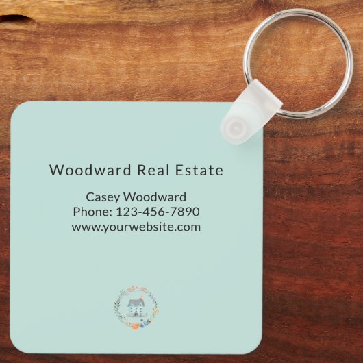 ホームスウィートホーム実在エステートシックなホームオーナモダンー キーホルダー (裏面)