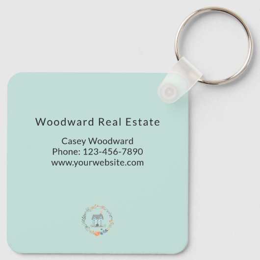 ホームスウィートホーム実在エステートシックなホームオーナモダンー キーホルダー (裏面)