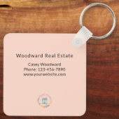 ホームスウィートホーム実在エステートニューホームピンクかわいらしク キーホルダー (裏面)