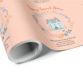 ホームスウィートホーム実在エステートネームパーソナライズされたシック ラッピングペーパー (ロールコーナー)