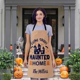 ホームスウィートホーム幽霊のよく出るハロウィーンオレンジカスタム色 エプロン