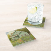 ホームスウィートホーム引っ越し祝いパーティー ガラスコースター (アングル)