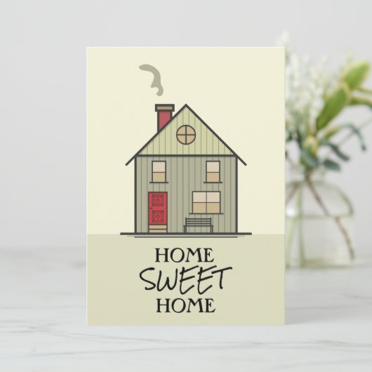 ホームスウィートホーム引用文キュートハウスタイポグラフィ サンキューカード (スタンド正面)