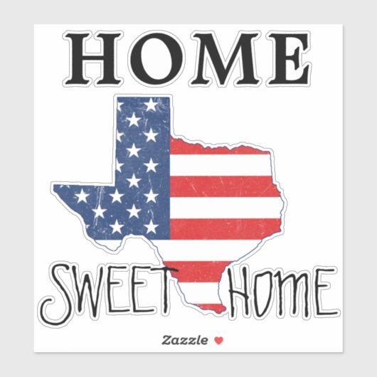 ホームスウィートホーム引用文テキサス州USAフラグ シール (シート)