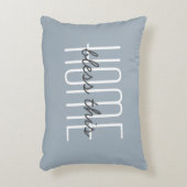 ホームスウィートホーム引用文ブルーカスタマイズパニカル アクセントクッション (正面(垂直))