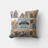 ホームスウィートホーム淡い色のウッド素朴カスタムフォト クッション (正面)