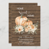 ホームスウィートホーム素朴ウッド引っ越し祝いパーティーパーティー 招待状 (正面/裏面)