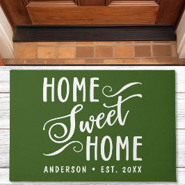 ホームスウィートホーム素朴グモダンリーンファミリー ドアマット
