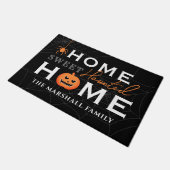 ホームスウィート幽霊のよく出るホームハパーソナライズされたロウィン ドアマット (アングル)