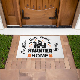 ホームスウィート幽霊のよく出るホームハロウィンパーソナライズされた ドアマット