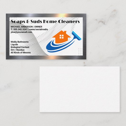 ホームスキージロゴ |メイドクリーニング 名刺 (正面/裏面)