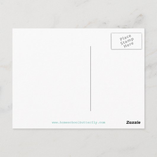 ホームスクオールバタフライペンパールポストカード ポストカード (裏面)