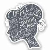 ホームスクオールママ引用文シルエット シール (正面)