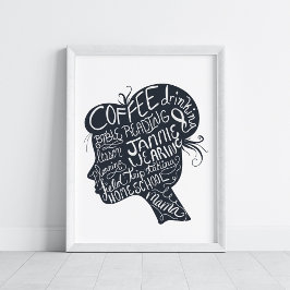 ホームスクオールママ引用文ポートレートアート ポスター