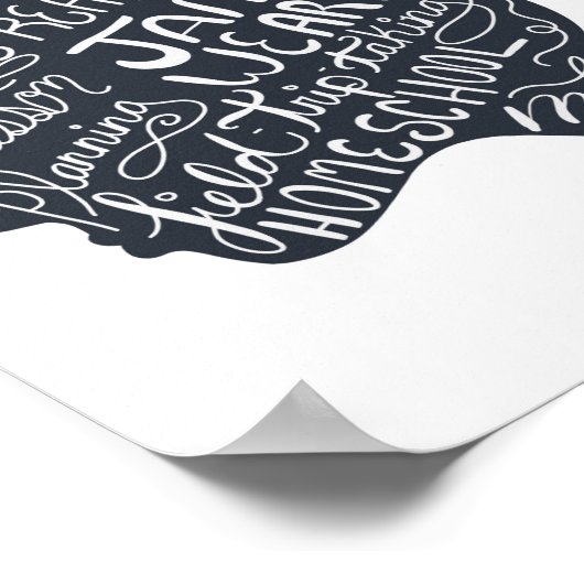 ホームスクオールママ引用文ポートレートアート ポスター (角)