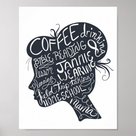 ホームスクオールママ引用文ポートレートアート ポスター (正面)