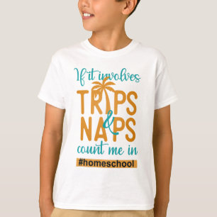 ホームスクーもしリング – 旅行と昼寝数 Tシャツ