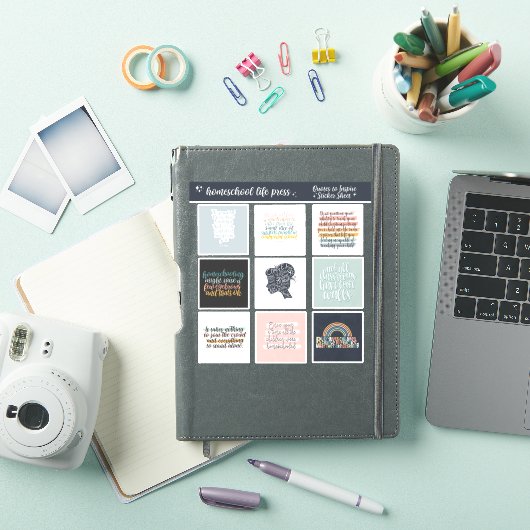 ホームスクーインスパイアルの引用文ブロックのステッカーシート シール (iPadカバー)