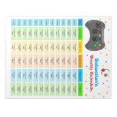 ホームスクーパーソナライズされたル予定ビデオゲーム学校 ノートパッド (正面)