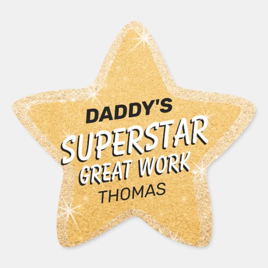 ホームスクーリングおもしろいキッズ金ゴールド 星シール (正面)