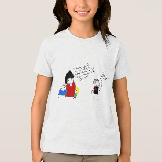 ホームスクーリングすべての規則を破るトラブルを起こす トライブレンドTシャツ (正面)