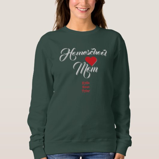 ホームスクーリングのママTシャツ お子様のお名前をカスタマイズ スウェットシャツ (正面)