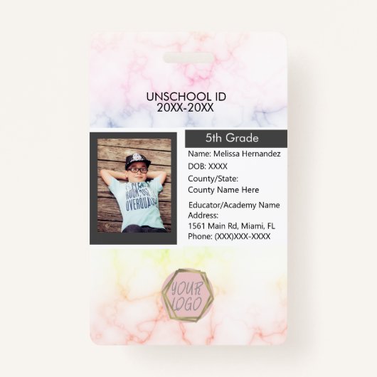 ホームスクーリングの学生レインボー バッジ (正面)