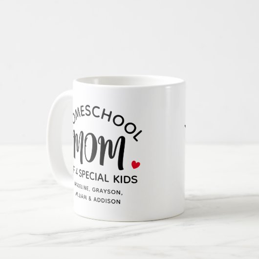 ホームスクーリングママ特別な子供名コーヒーマグ コーヒーマグカップ (正面左)