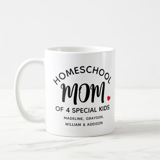 ホームスクーリングママ特別な子供名コーヒーマグ コーヒーマグカップ (左)