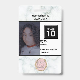 ホームスクーリング非スクールプライベート大理石IDバッジ バッジ