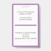 ホームスクールの学生IDバッジ バッジ (裏面)